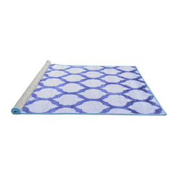 Sideview of Machine Washable Terrilis Blue Contemporary Rug, wshcon648blu