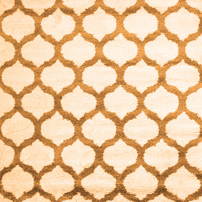 Round Machine Washable Terrilis Orange Contemporary Area Rugs, wshcon648org