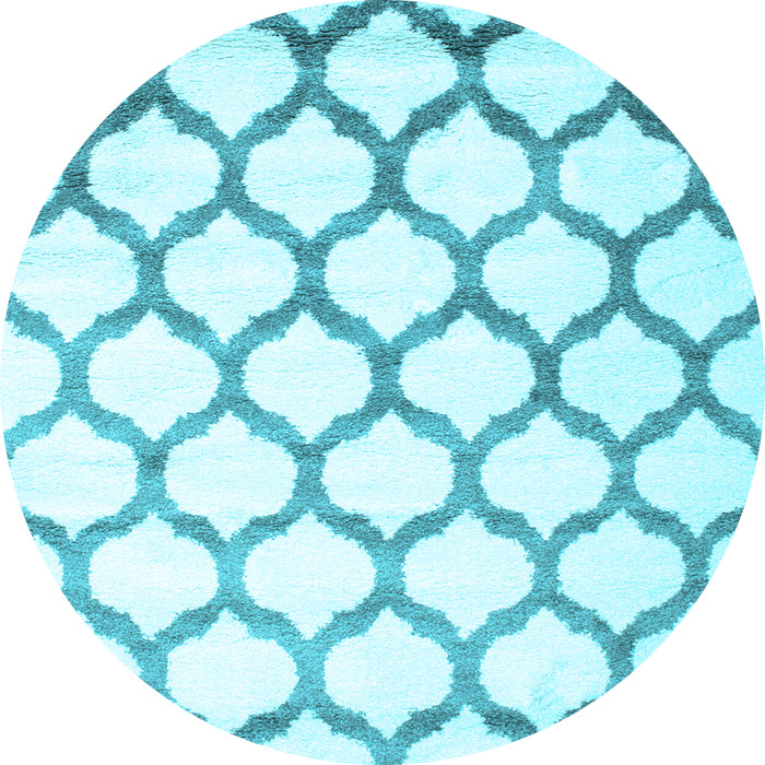 Round Terrilis Light Blue Contemporary Rug, con648lblu