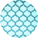 Round Terrilis Light Blue Contemporary Rug, con648lblu