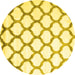 Round Terrilis Yellow Contemporary Rug, con648yw