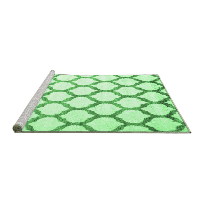 Sideview of Machine Washable Terrilis Emerald Green Contemporary Area Rugs, wshcon648emgrn