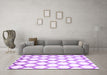 Machine Washable Terrilis Purple Contemporary Area Rugs in a Living Room, wshcon648pur