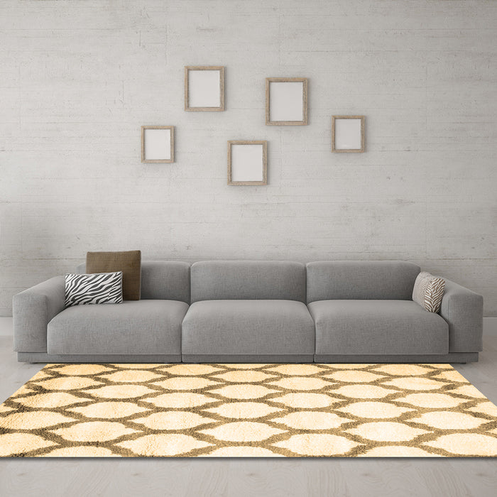 Machine Washable Terrilis Brown Contemporary Rug in a Living Room,, wshcon648brn