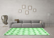 Machine Washable Terrilis Emerald Green Contemporary Area Rugs in a Living Room,, wshcon648emgrn