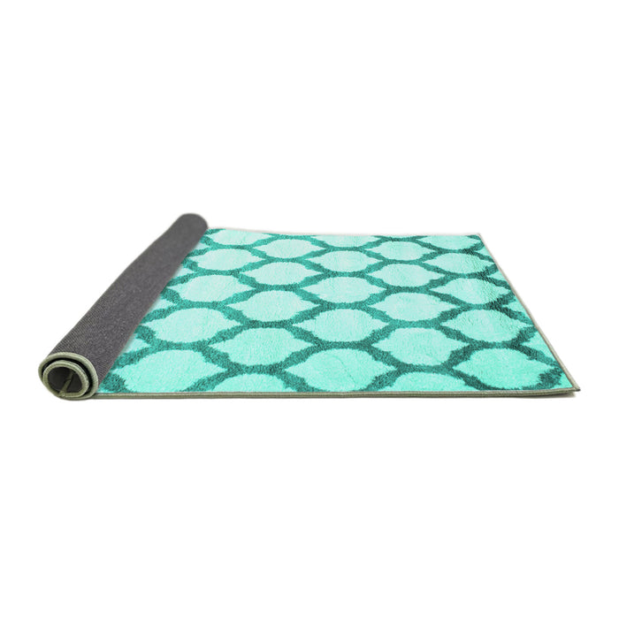 Sideview of Terrilis Turquoise Contemporary Rug, con648turq