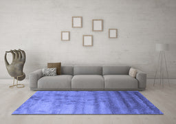 Machine Washable Abstract Blue Contemporary Rug in a Living Room, wshcon649blu
