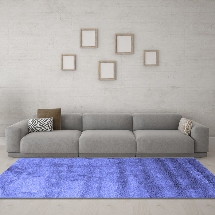Machine Washable Abstract Blue Contemporary Rug in a Living Room, wshcon649blu