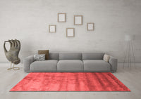Machine Washable Abstract Red Contemporary Rug, wshcon649red