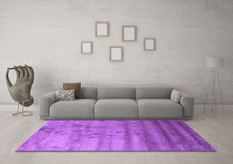Machine Washable Abstract Purple Contemporary Area Rugs in a Living Room, wshcon649pur
