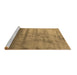 Sideview of Machine Washable Abstract Brown Contemporary Rug, wshcon649brn