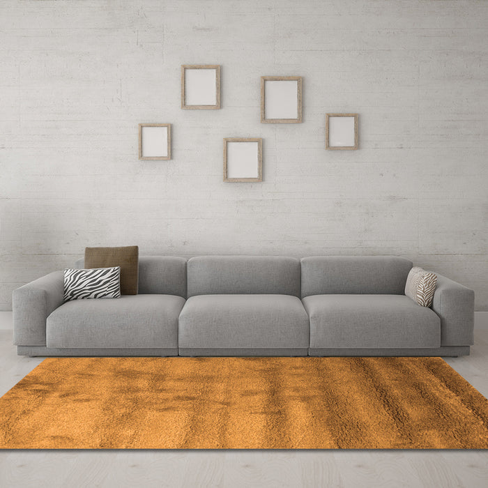 Machine Washable Abstract Orange Contemporary Area Rugs in a Living Room, wshcon649org
