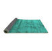 Sideview of Abstract Turquoise Contemporary Rug, con649turq