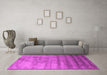 Machine Washable Abstract Pink Contemporary Rug in a Living Room, wshcon649pnk