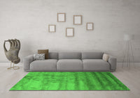 Machine Washable Abstract Green Contemporary Rug, wshcon649grn