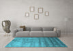 Machine Washable Abstract Light Blue Contemporary Rug in a Living Room, wshcon649lblu