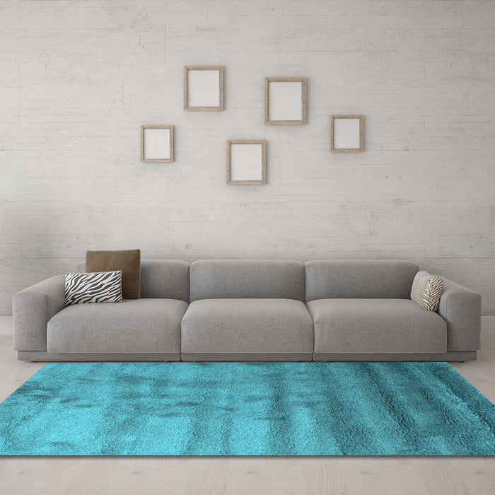 Machine Washable Abstract Light Blue Contemporary Rug in a Living Room, wshcon649lblu