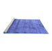 Sideview of Machine Washable Abstract Blue Contemporary Rug, wshcon649blu