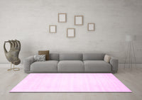 Machine Washable Solid Pink Modern Rug, wshcon64pnk