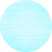 Round Solid Light Blue Modern Rug, con64lblu