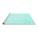 Sideview of Machine Washable Solid Turquoise Modern Area Rugs, wshcon64turq