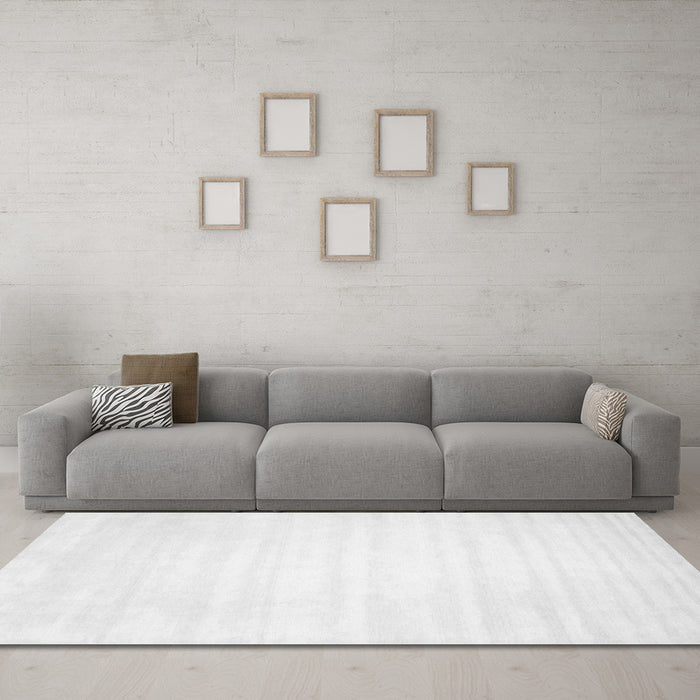 Machine Washable Solid Gray Modern Rug in a Living Room,, wshcon64gry