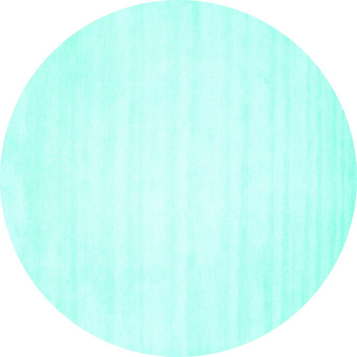 Round Solid Turquoise Modern Rug, con64turq