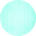 Round Solid Turquoise Modern Rug, con64turq