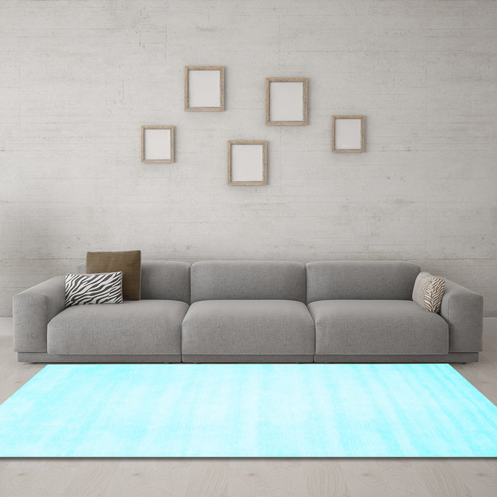 Machine Washable Solid Light Blue Modern Rug in a Living Room, wshcon64lblu