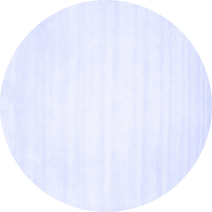 Round Machine Washable Solid Blue Modern Rug, wshcon64blu