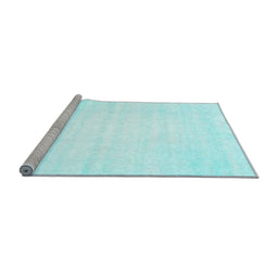 Sideview of Machine Washable Solid Light Blue Modern Rug, wshcon64lblu