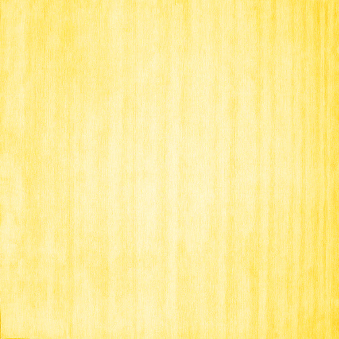 Square Machine Washable Solid Yellow Modern Rug, wshcon64yw