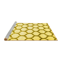 Sideview of Machine Washable Terrilis Yellow Contemporary Rug, wshcon650yw