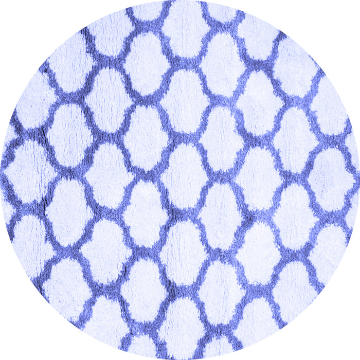 Round Machine Washable Terrilis Blue Contemporary Rug, wshcon650blu