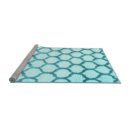 Sideview of Machine Washable Terrilis Light Blue Contemporary Rug, wshcon650lblu