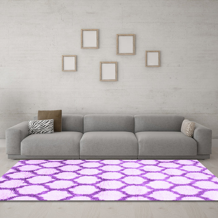 Machine Washable Terrilis Purple Contemporary Area Rugs in a Living Room, wshcon650pur