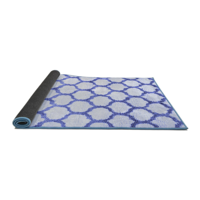 Sideview of Terrilis Blue Contemporary Rug, con650blu