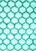 Machine Washable Terrilis Turquoise Contemporary Area Rugs, wshcon650turq