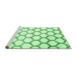 Sideview of Machine Washable Terrilis Emerald Green Contemporary Area Rugs, wshcon650emgrn