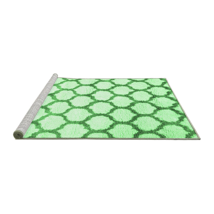 Sideview of Machine Washable Terrilis Emerald Green Contemporary Area Rugs, wshcon650emgrn