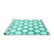 Sideview of Machine Washable Terrilis Turquoise Contemporary Area Rugs, wshcon650turq