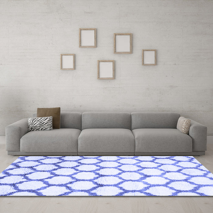 Machine Washable Terrilis Blue Contemporary Rug in a Living Room, wshcon650blu