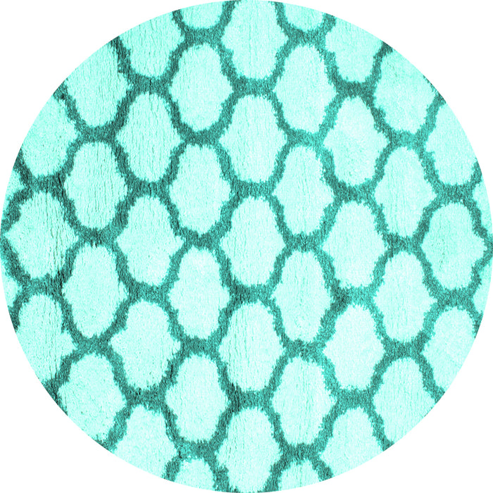 Round Terrilis Turquoise Contemporary Rug, con650turq