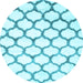 Round Machine Washable Terrilis Light Blue Contemporary Rug, wshcon650lblu