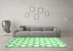 Machine Washable Terrilis Emerald Green Contemporary Area Rugs in a Living Room,, wshcon650emgrn