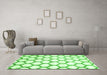 Machine Washable Terrilis Green Contemporary Area Rugs in a Living Room,, wshcon650grn