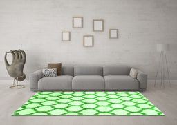 Machine Washable Terrilis Green Contemporary Area Rugs in a Living Room,, wshcon650grn
