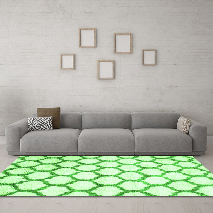 Machine Washable Terrilis Green Contemporary Area Rugs in a Living Room,, wshcon650grn