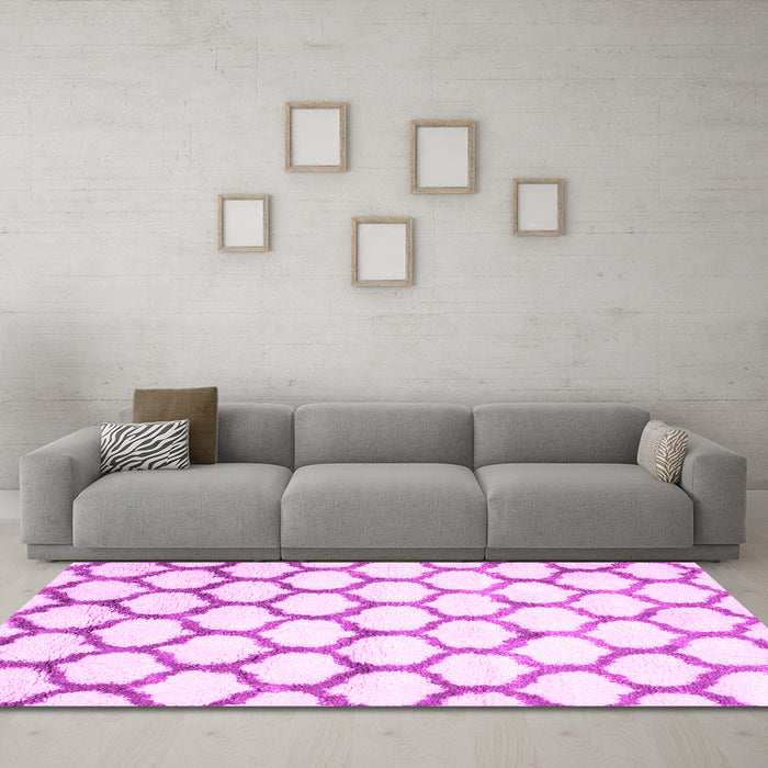 Machine Washable Terrilis Pink Contemporary Rug in a Living Room, wshcon650pnk