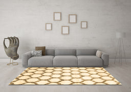 Machine Washable Terrilis Brown Contemporary Rug in a Living Room,, wshcon650brn